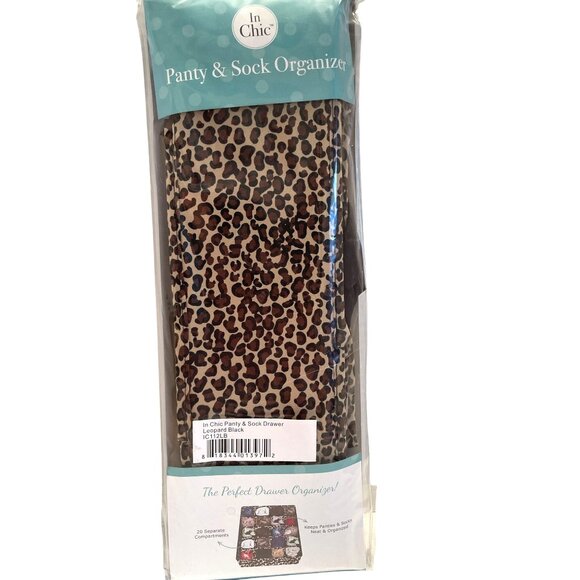 In Chic Leopard Print Fabric Drawer Organizer Panties Socks 20 Compartments NEW - Picture 1 of 7